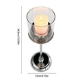 thumbnail image 4 of Sliver Hurricane Candle Holders, 1 Pcs Tall Windproof Candle Holders, Metal Stand for Table Centerpiece, Outdoor Indoor Wedding Party Holiday Decor, Home Dining, Candles Not Included, 4 of 5