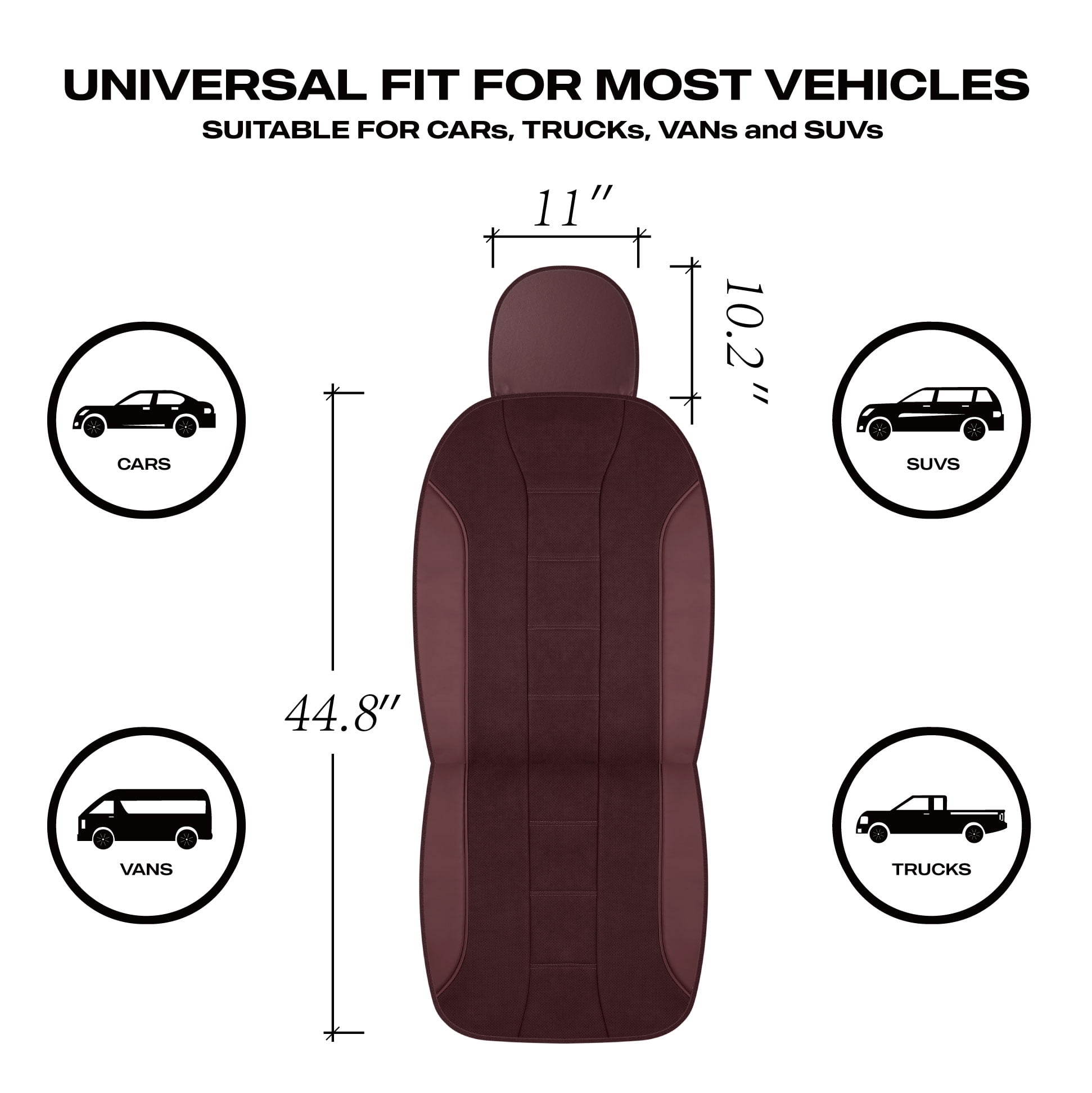 Auto Drive 2-Piece Perforated Leather Car Seat Covers  Red - Universal Fit, Sku -25SC48