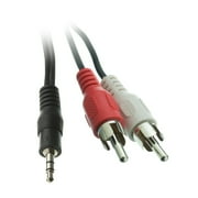 C&E 3.5mm Stereo to Dual RCA Audio Adapter Cable, 3.5mm Male to Dual RCA Female (Red/White), 6