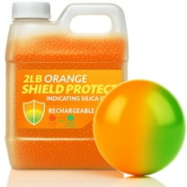 2 LB Indicating Silica Gel Beads 3–5mm – Reusable Desiccant Beads for Moisture Absorption, Flower Drying Silica Gel Crystals, Orange to Green Dehumidifier Silica Beads, 1 Quart Air Tight Container