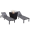 Black, variant on LeisureMod Outdoor Chaise Lounge Chair with a Square Fire Pit Table in Powder-Coated Aluminum Sling Fabric Seat Adjustable Reclining Positions for Backyard Marlin Collection Set of 2 in Green