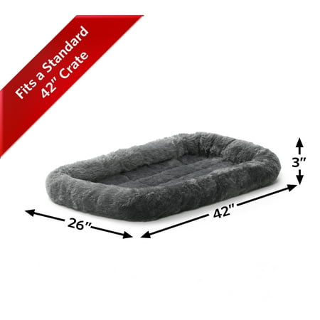 MidWest QuietTime Pet Bed & Dog Crate Mat, Gray, 42"