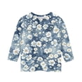 thumbnail image 3 of Grblisyd Girls 3/4 Sleeve T Shirts Kids Cute Floral Print Tops Casual Loose Crewneck Graphic Tees 2-13Y, 3 of 5
