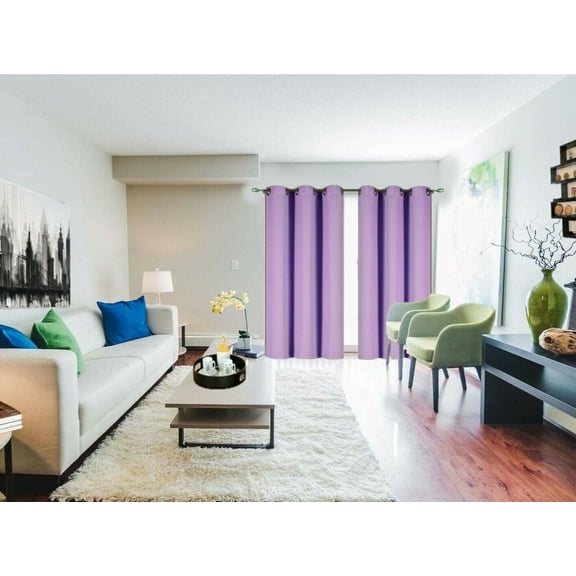 Blackout Window Curtain 84 " inch Long 1 Panel K68 Lilac Color Thermal Top Grommets for Bedroom Closet Divider Room Home Décor