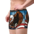 thumbnail image 2 of Pofeuu Cartoon Bald Eagle USA Print Men’s Boxer Briefs, Moisture-Wicking Underwear, Regular,Trunk-Small, 2 of 5