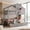 Gray, variant on A double-decker double bed with 2 drawers, 1 storage box, 1 shelf, a window and roof design, a space-saving bed with playhouse function.(No Mattress)