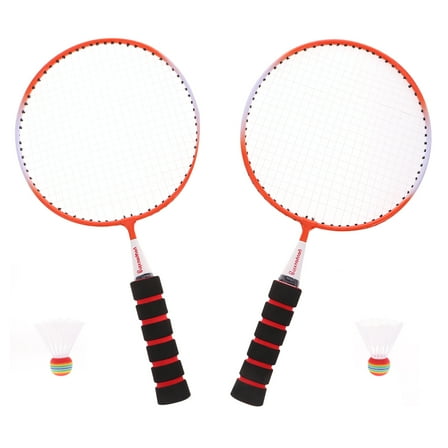 HOOWIFFY Lightweight Badminton Racket Nylon Iron Alloy 1 Set 16.92x8.66x1.18 In
