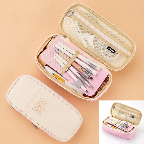 Estuche de lápices de gran capacidad para estudiantes, estuches de lápices Kawaii, suministros escolares, bolsas de lápices de papelería, caja de lápices