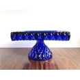 thumbnail image 4 of Mosser Glass Elizabeth Square Cake Plate Stand in Cobalt Blue, 4 of 6