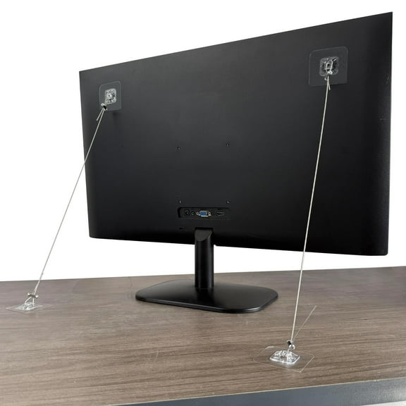 MODANU 6 Sets Adjustable Metal TV Safety Straps, Adhesive Anti-Tip Furniture Wall Anchors for Baby Proofing, Secure Flat Screens to Wall, Cabinet, Stand Or Desk, Dresser, Bookshelf