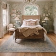 thumbnail image 2 of KUETH 8x10 Soft Craft Art Rug for Living Room, Large Machine Washable Low Pile Non Slip Backing Area Rug, LINEN BLOOM Rug for Bedroom Office, 2 of 5