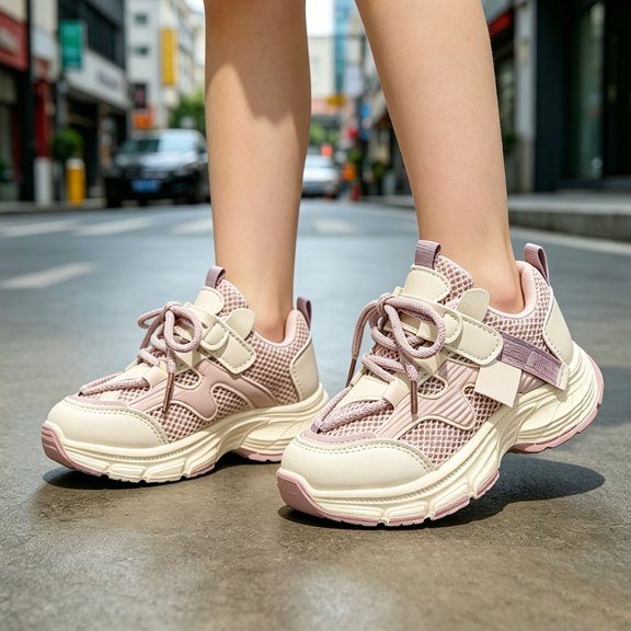 Shachafan Lightweight Kids Outdoor Mesh Breathable Sneakers For Girls Everyday Play Footwear With Insole And Rubber Sole Size 2 Shoes for Girls Kids