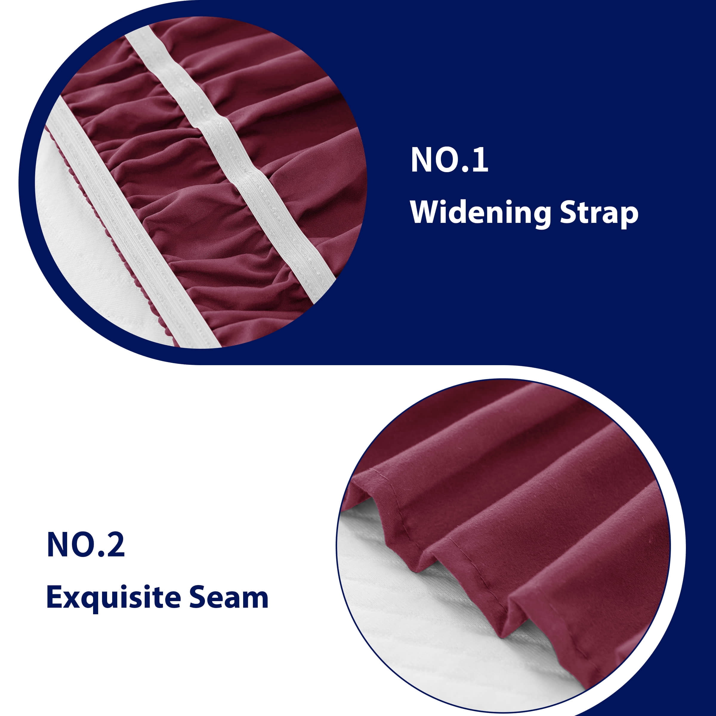 Subrtex Bed Skirt Wrap-Around Dust Ruffle Elastic 16 Inch Bed Cover, King, Wine