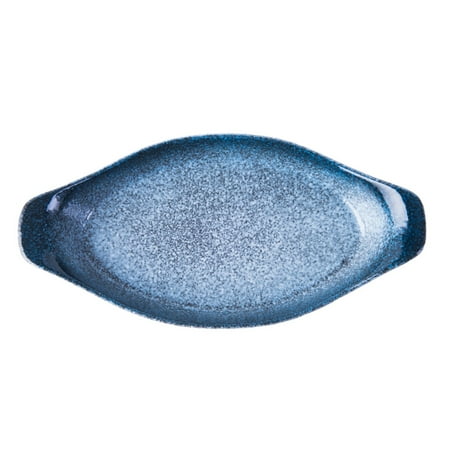 

Beautiful Plate Deepen Oval Plate Steamed Vermicelli Ordinary Shallow Dish 28cm Fish Dish （Blue）