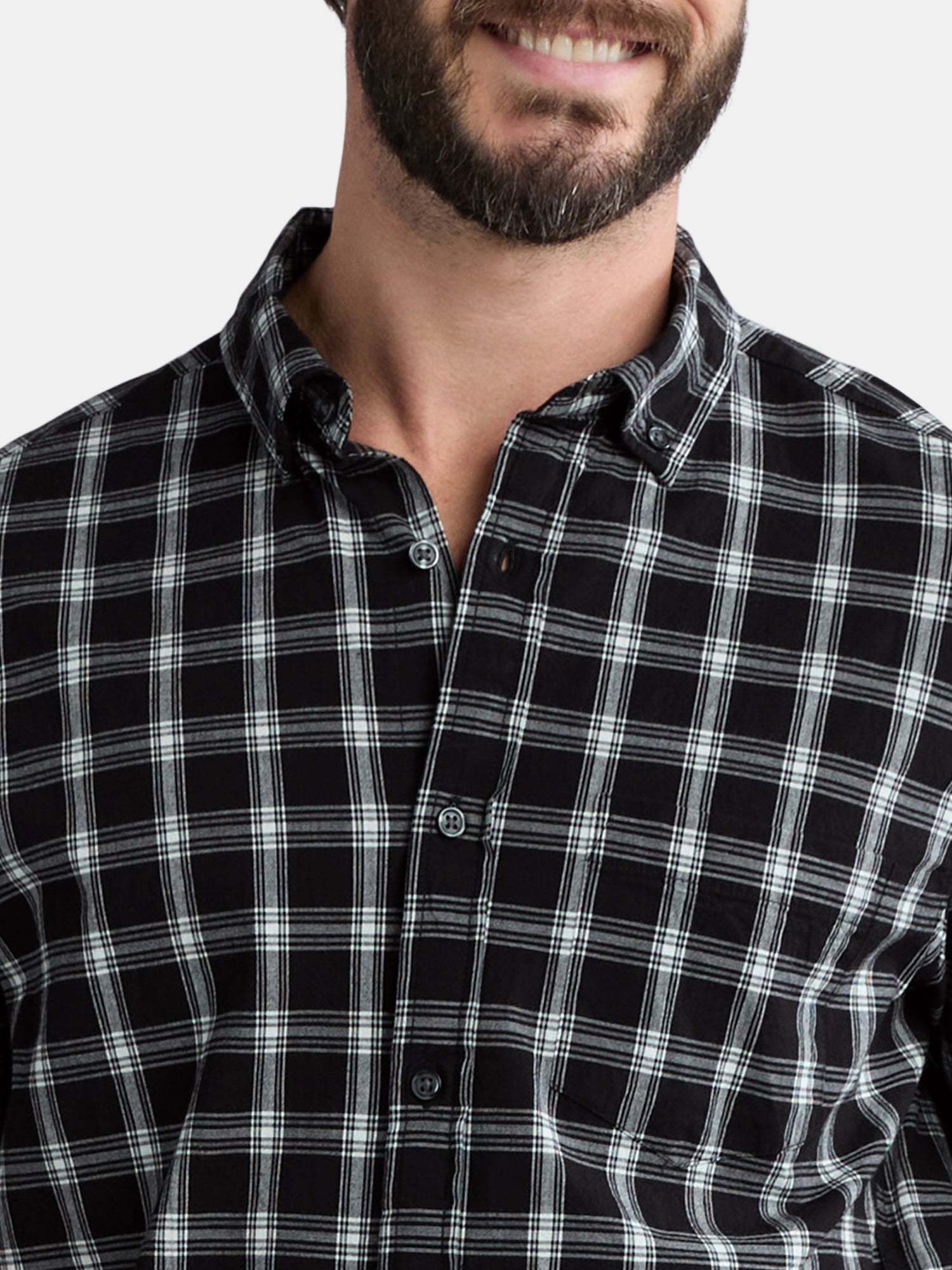 George Men's & Big Men's Classic Fit Short Sleeve Button-Up Poplin Shirt, Sizes S-3XL
