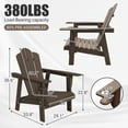 thumbnail image 4 of Tappio HDPE Adirondack Chair Set of 2, Patio Seat All Weather Outdoor Patio Chair with Cup Holder for Lawn Yard Fire Pit, Brown, 4 of 8