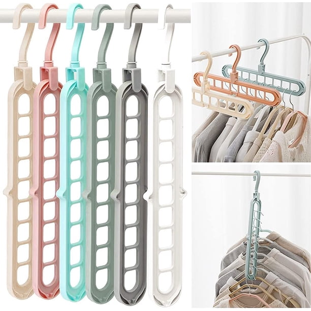 10 perchas mágicas para ahorrar espacio con 9 agujeros, organizadores de armario y almacenamiento, organizador de armario multifuncional para ropa pesada, camisas, pantalones, vestidos, abrigos Sailing Electrónica