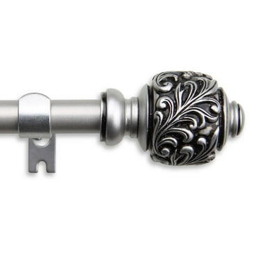 Contemporary Home Living 123.25" Silver Solid Contemporary Window Curtain Rod