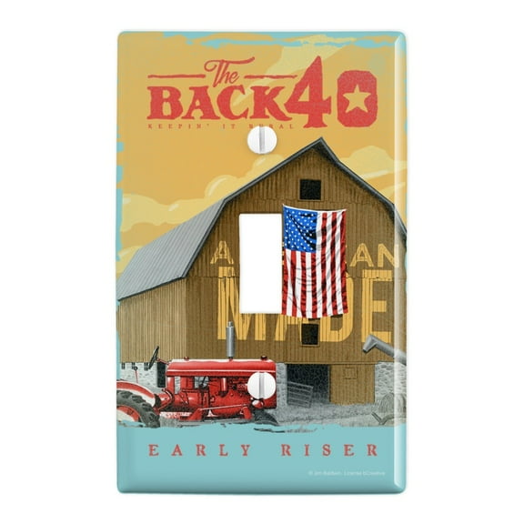 Back 40 Barn Keepin' It Rural Early Riser Farm Farming Plastic Wall Decor Toggle Light Switch Plate Cover