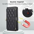 thumbnail image 3 of YEYKX Cartera for iPhone 11 de 6,1 Pulgadas con Correa para Muñeca/hombro, 9 Ranuras para Tarjetas, Monedero con Cierre, Soporte de Cuero de Lujo, Funda Cell Phone a Cuadros, Negro, 3 of 10
