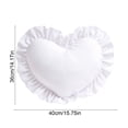 thumbnail image 5 of LIORAGLJ Christmas Heart Shaped Throw Pillow, Soft Cozy Cushion with Ruffled Edge, White, 15.75", 5 of 9
