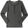 thumbnail image 1 of DOUBLJU Camiseta henley sólida para mujer, gris, extragrande DOUBLJU henley, 1 of 1