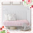 thumbnail image 3 of Peryiter - Juego de 4 s&aacute;banas de cuna con lazo de coqueta para ni&ntilde;a, juego de s&aacute;banas suaves de 52 x 28 pulgadas, color rosa para beb&eacute;, colch&oacute;n e, 3 of 7