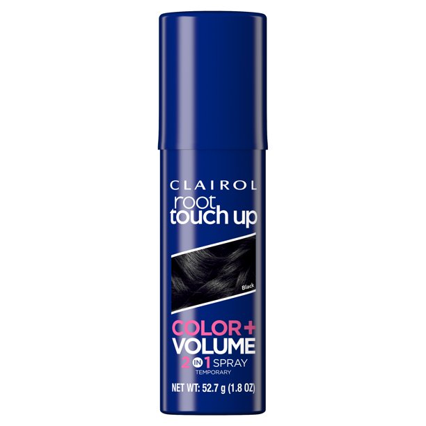 Clairol Root TouchUp Color and Volume 2in1 Spray, Temporary Root Spray Hair Color, Black