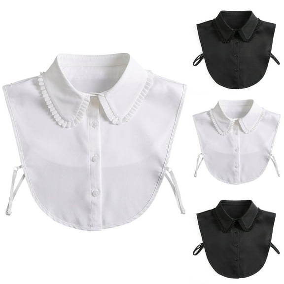 Penkiiy Fake Collar Detachable Blouse ,Collar Half Shirts Faux False Collar for Women & Girls Black