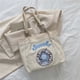 thumbnail image 2 of Bolso de lona bordado a la moda para mujer, bonitos de viaje para compras de gran capacidad, 2 of 9