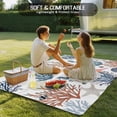 thumbnail image 4 of Blue Coral Coastal Outdoor Rug for Patio/Deck/Porch, Non-Slip Large Area Rug 4 x 6 Ft, Summer Beach Starfish Nautical Indoor Outdoor Rugs Washable Area Rugs, Reversible Camping Rug Carpet Runner, 4 of 8