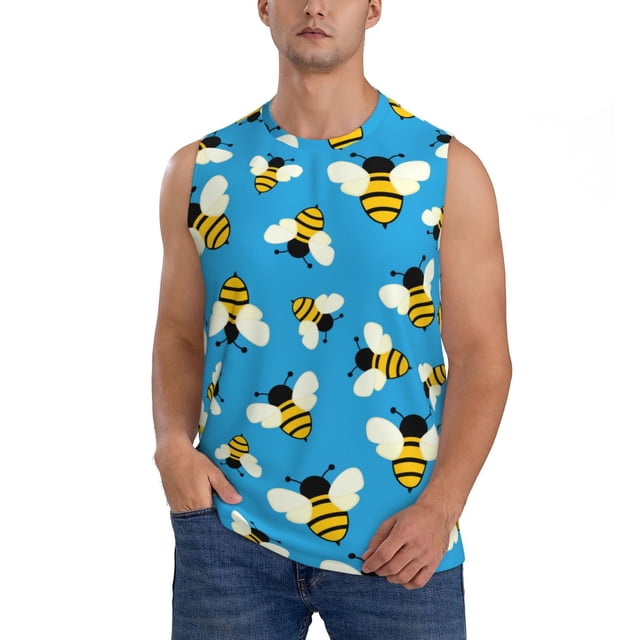 Balery Flying Bees Camisetas sin mangas para hombre, absorbe la humedad y protege contra el mal olor.-Medium