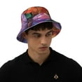 thumbnail image 4 of Honeii Colorful Butterfly Cluster for Unisex Bucket Hat Waterproof Rain Hat Reversible Shiny Rave Bucket Hat for Concert Festival Boonie Cap, 4 of 6