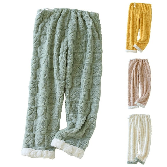 Bovxnpu Maternity Pants for Women, Maternity Fleece Pants Over The Belly Thickened Warm Pajamas Pants With Adjustable Waistband Winter Maternity Clothes