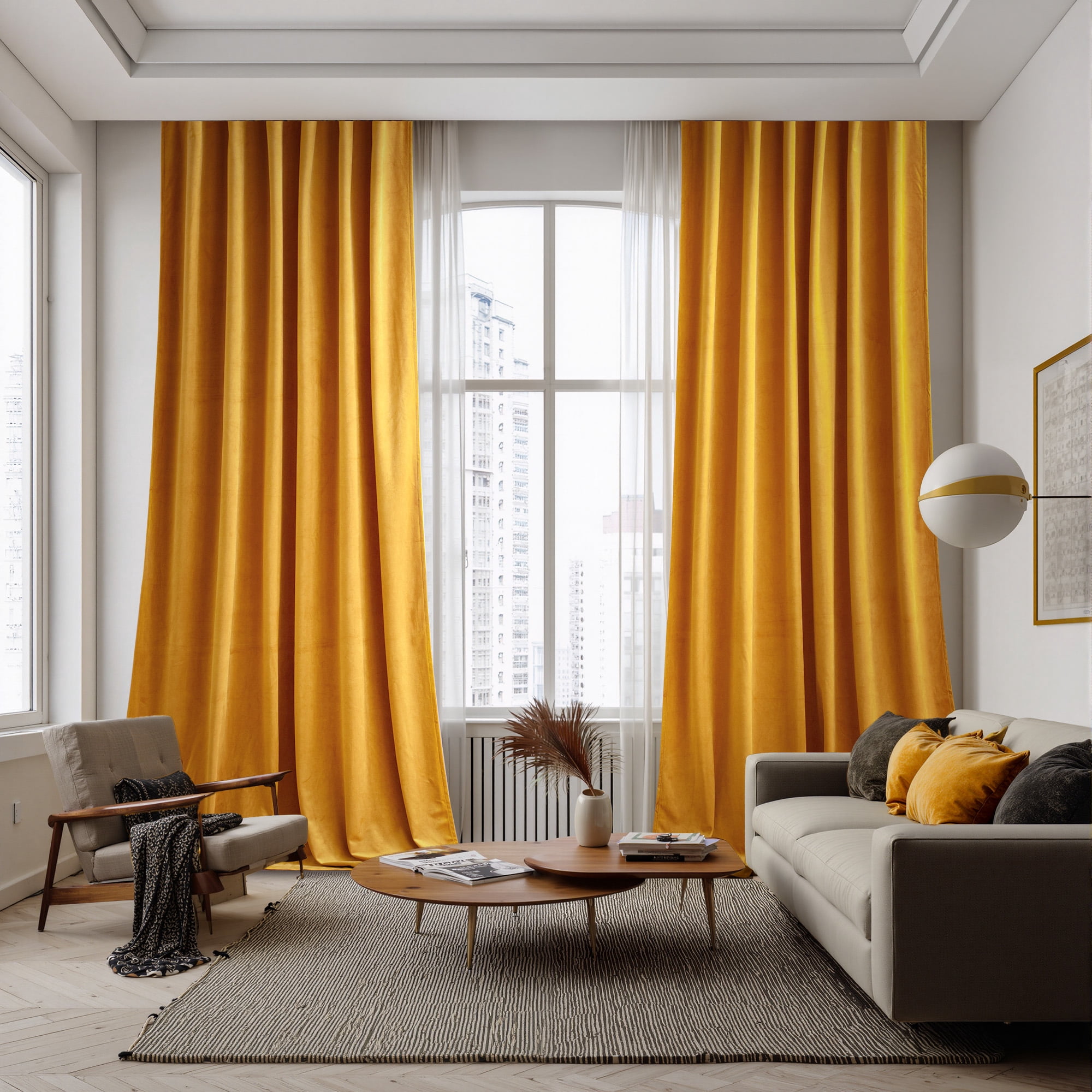 NICETOWN Fall Gold Velvet Curtains for Bedroom, Soft Luxury Velvet Drapes Thermal Insulated Room Darkening Rod Pocket & Back Tab Curtains Drapes Panels, 52"x 96", 2 Panels