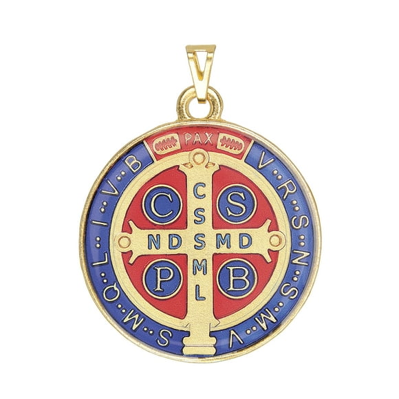 Intercession Saint Benedict Color Medal (Golden - Large - 1-1/4 inches)
