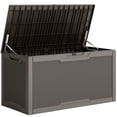 thumbnail image 5 of Dextrus 100 Gallon Large Resin Deck Box , Light Brown Water Resistant Outdoor Storage Container, Lockable Organizer for Patio Cushions, Garden Tools, Pool Supplies & Indoor Outdoor Essentials, 5 of 8