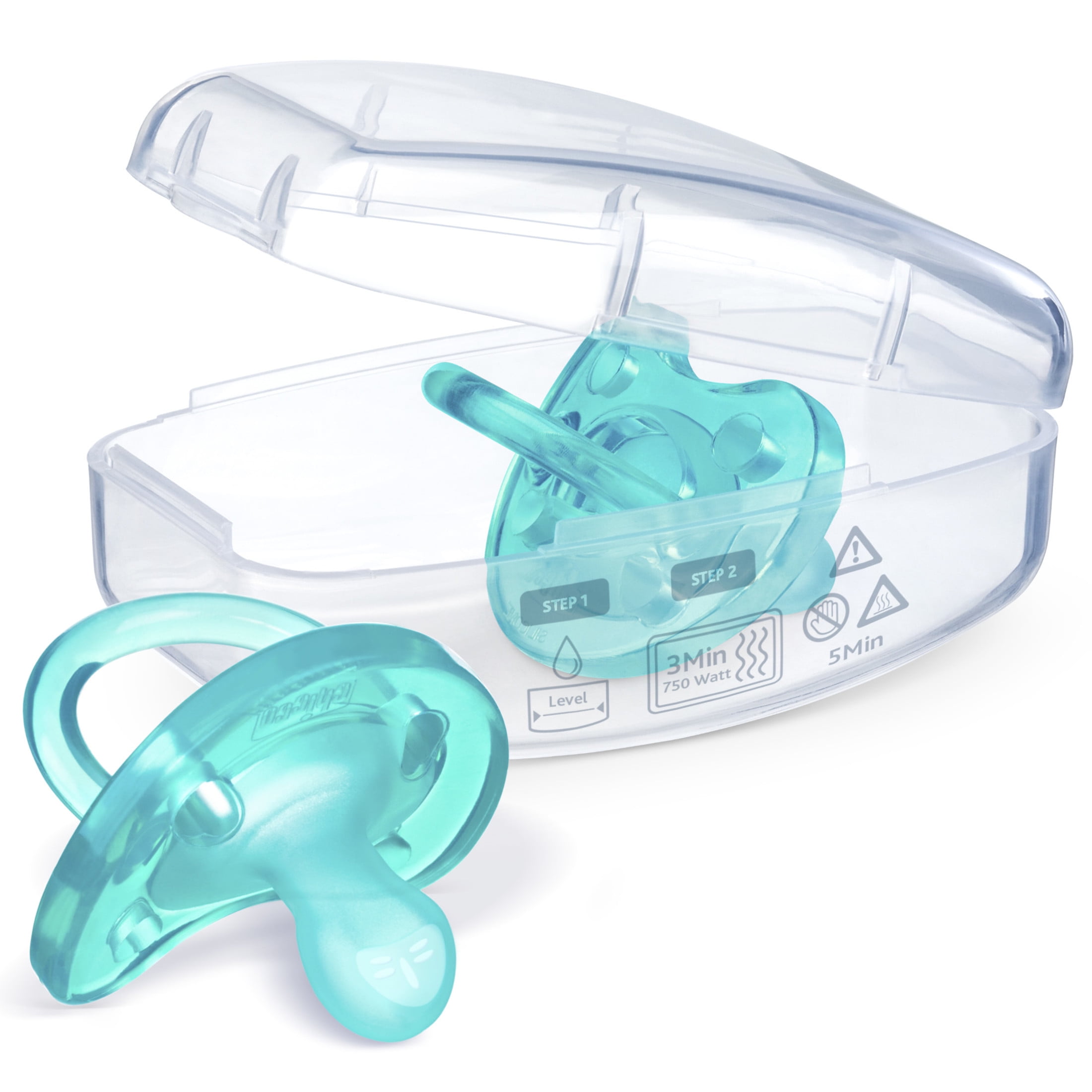 Chicco PhysioForma® One-Piece Silicone Pacifier, 16-24m, 2pk – Teal
