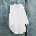 thumbnail image 4 of Penkiiy Cotton Linen Shirts For Women 2024 Buttons V Neck Long Sleeve Tops Trendy Dressy Blouses Casual Loose Comfy Tunic Clothes XL White, 4 of 8