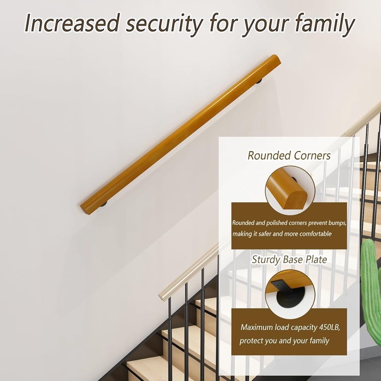 27.5" Handrails For Outdoor Steps Wall Mount,Stair Railing U-Shaped