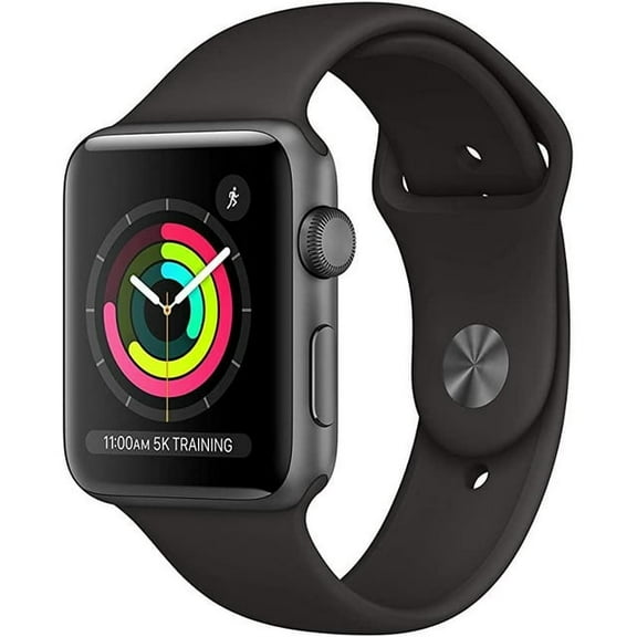 Restored Apple Watch Series 3 (GPS+Cellular, 42mm) - Space Gray Aluminum Case - Black Sport Band (Refurbished)