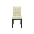 thumbnail image 3 of Dining Chair, 37" Height, Set Of 2, Upholstered, Dining Room, Kitchen, Cream Fabric, Grey Solid Wood, Transitional, 3 of 6