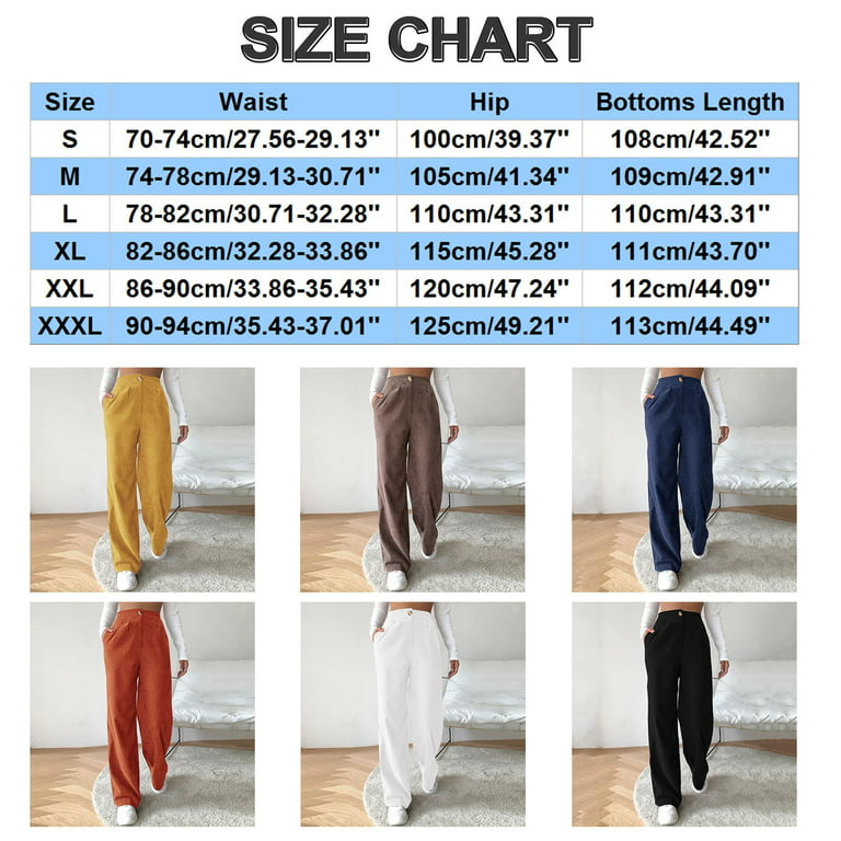 adviicd Casual Pants For Women Trendy Wide Leg Pants Women's Plus-Size  Relaxed Straight Stretch Twill Pant Brown XL
