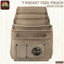 Graintex SS2193 :: 7 POCKET NAIL & TOOL POUCH BEIGE COLOR SUEDE LEATHER