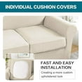 thumbnail image 5 of 4 Piece Couch Cover Sofa Covers for 3 Cushion Couch Sofa Slipcovers Washable Sofa Cover for Dogs with Individual Couch Cushion Covers Feature Jacquard Fabric(3 Cushion Sofa, Biscotti Beige), 5 of 8