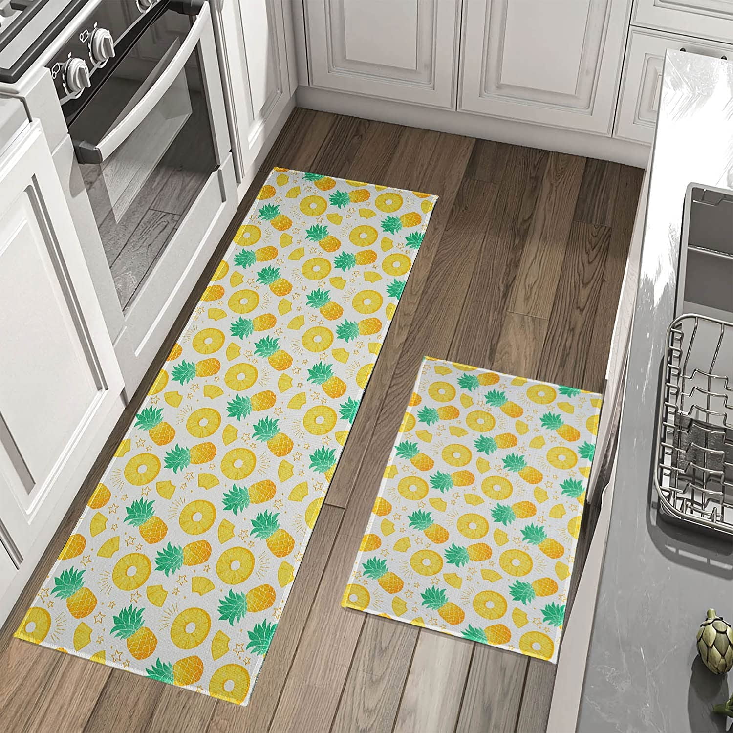 Multifunctional Long Strip Pineapple Rugs Summer Series NonSlip Backed