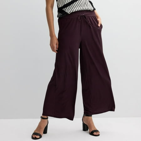 Women's Ellen Tracy High Rise Pull On Pants Color: Wine Tasting Size: X SMALL
