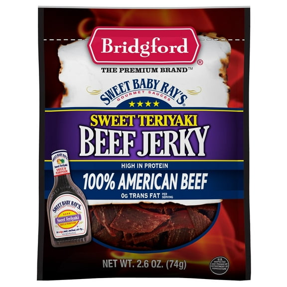 Bridgeford Sweet Baby Rays Sweet Teriyaki Beef Jerky, 2.6 oz