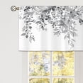 thumbnail image 4 of Eucalyptus Grey White Leaves Curtain Valance for Window Treatments Botanical Floral Plant Rod Pocket Kitchen Treatment Flower Drapes for Bathroom Bedroom Living Room 1 panel (52x18 Inch), 4 of 5