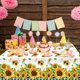 thumbnail image 2 of mantel a cuadros con diseño de girasol y búfalo, mantel de vinilo con diseño floral de girasol para primavera y verano, para decoración de fiestas de cumpleaños, bodas, baby showers y interiores y, 2 of 3